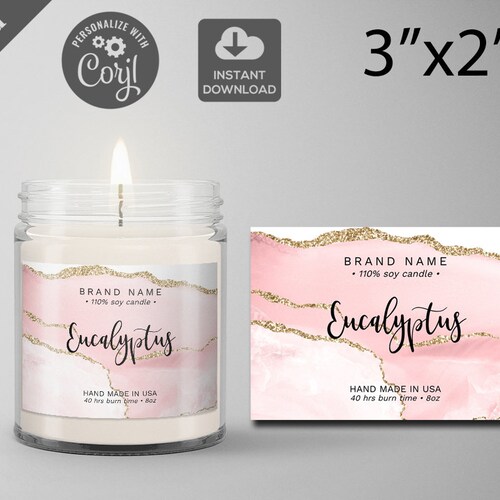 Editable Label Template DIY Candle Labels 2x2'' - Etsy