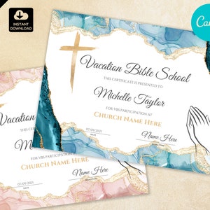 VBS Certificate of Completion for Vacation Bible School | Church Summer Participation Awards For Children |  Bible Adventure Camp CAN 004
