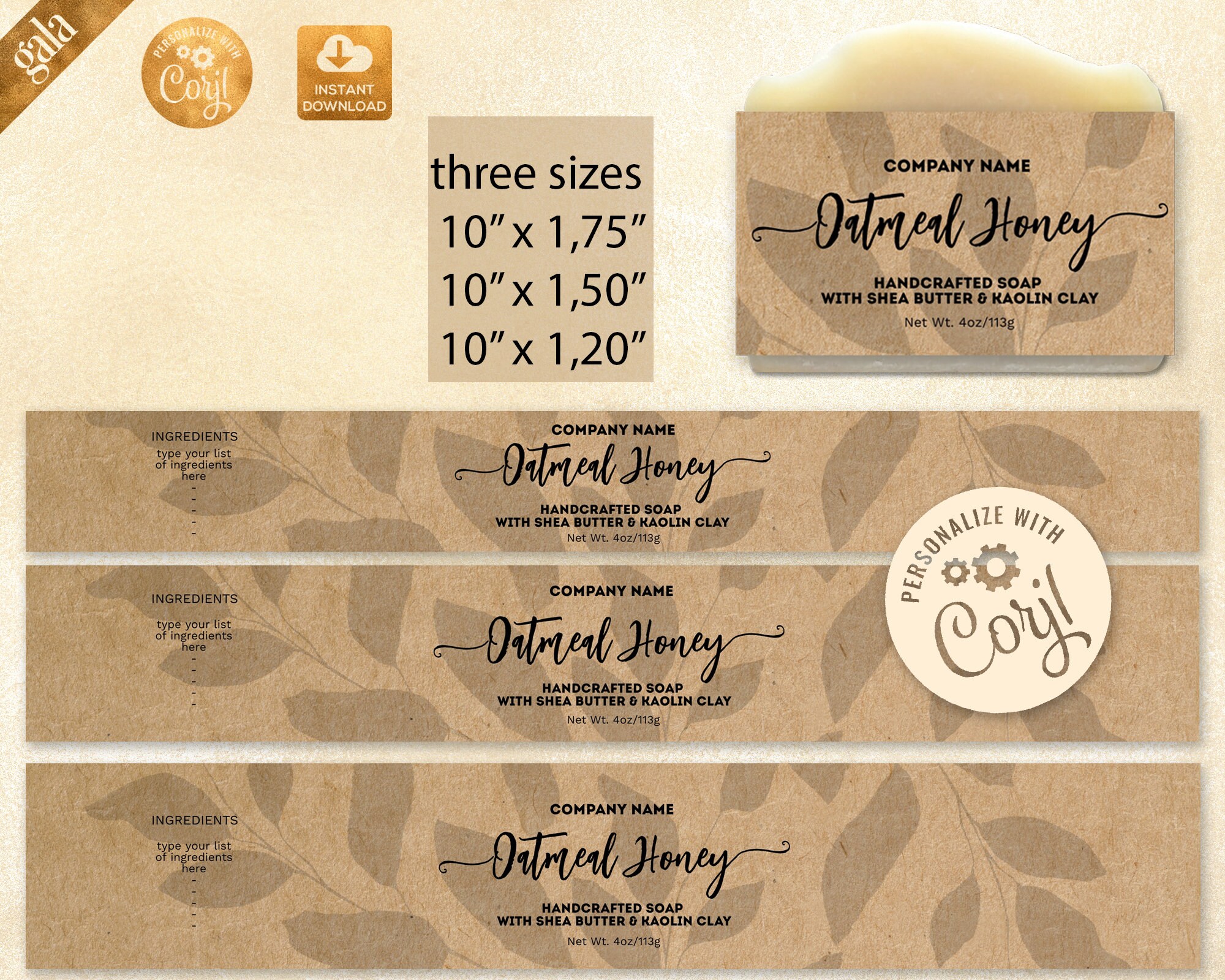 Editable Soap Labels, Soap Label Template, Handmade Soap Label, Vintage ...