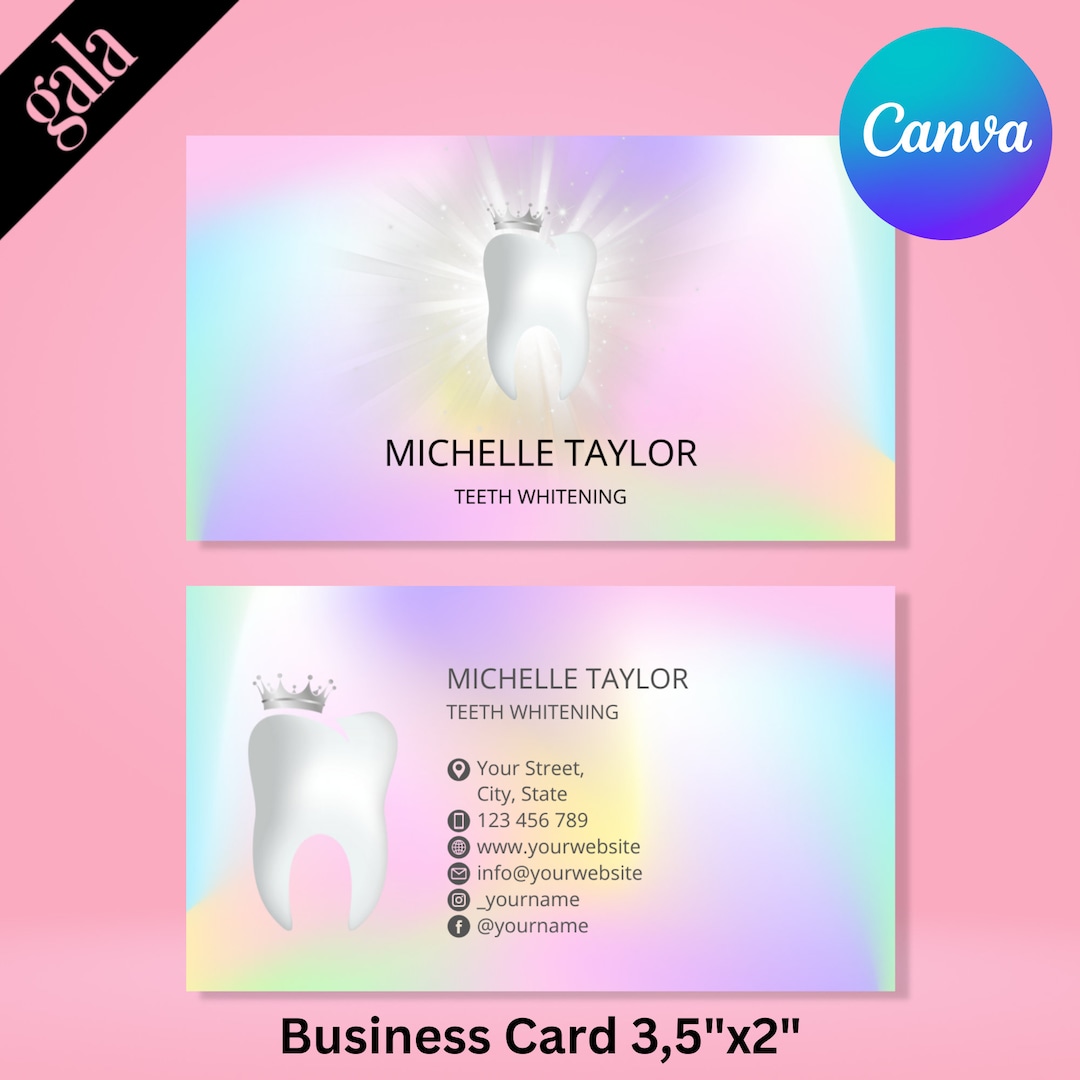 Teeth Whitening Business Cards, Dentist Logo, Teeth Whitening Logo