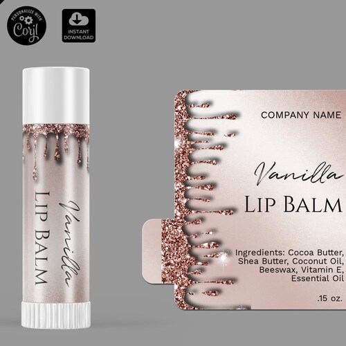 Lip Balm Label Template DIY Product Label Editable Lip Balm - Etsy
