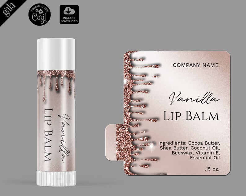 Editable Lip Balm Label Template DIY Product Label Lip Balm Etsy
