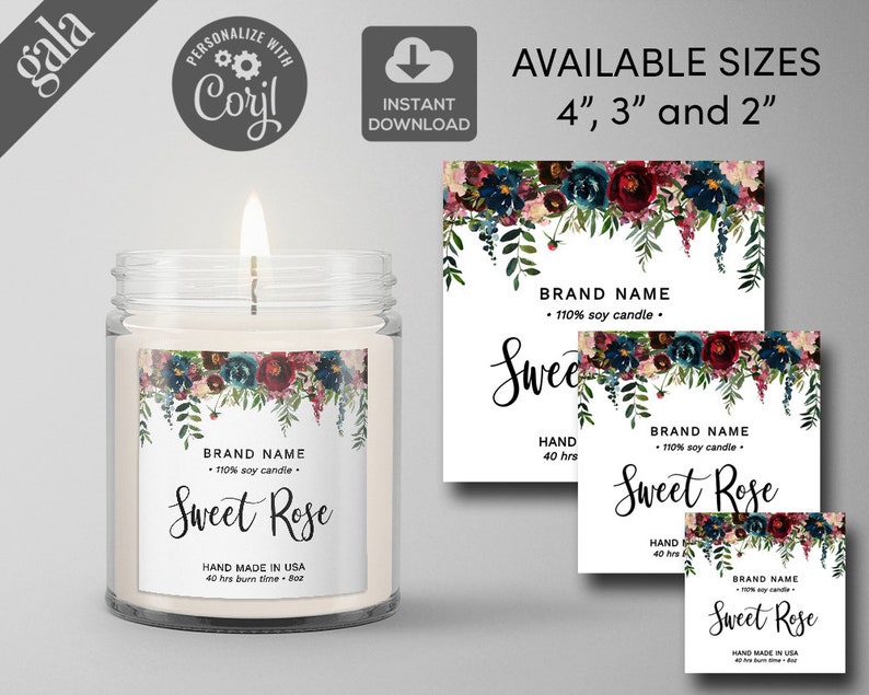 DIY Candle Labels 2x2'' 3x3'' 4x4'' Etsy