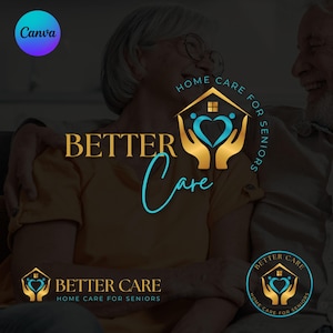 Älteren Home Care Logo Gesundheits- oder Pflegeheim DIY Canva Logo Vorlage CAN003