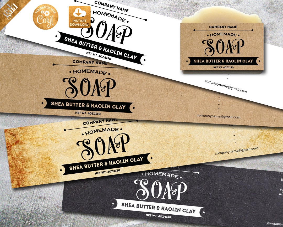 Label Template Natural Soap Labels, Handmade Soap Label, Vintage Rustic ...