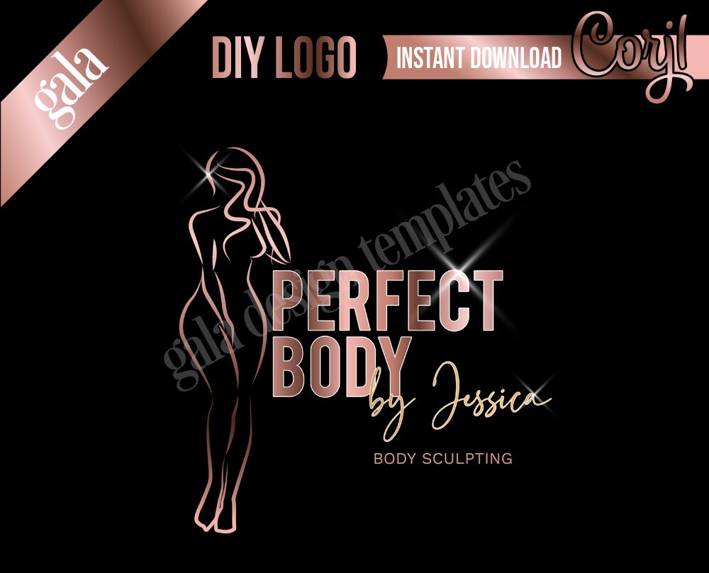 DIY logo template body sculpting logo design waist trainer | Etsy