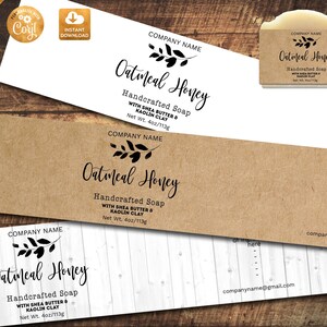 Rustic Soap Label Template: Vintage Kraft Design (DIY, Instant Download ...