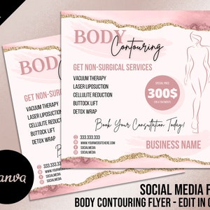DIY BODY SCULPTING Flyer, body contouring flyer, social media flyer, fitness flyer,  002