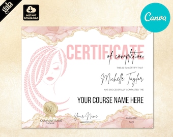 Braiding Certificate of Completion: DIY Canva Template (Digital Download)