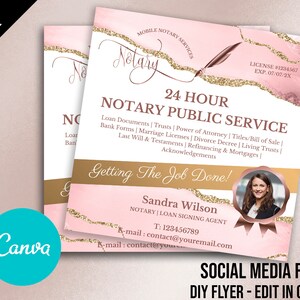 Notary Social Media Flyer, Notary Flyer, Instagram Flyer, Loan Signing agent, Notary marketing, 001