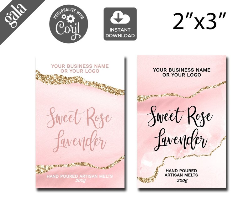 wax melts label templates waxlabel custom product label etsy