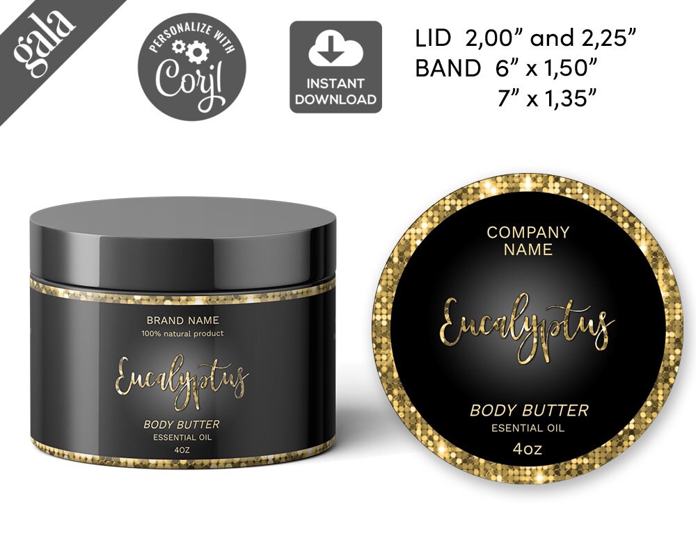 Body Butter Label template Cosmetic Jar Label Wrap Around Etsy