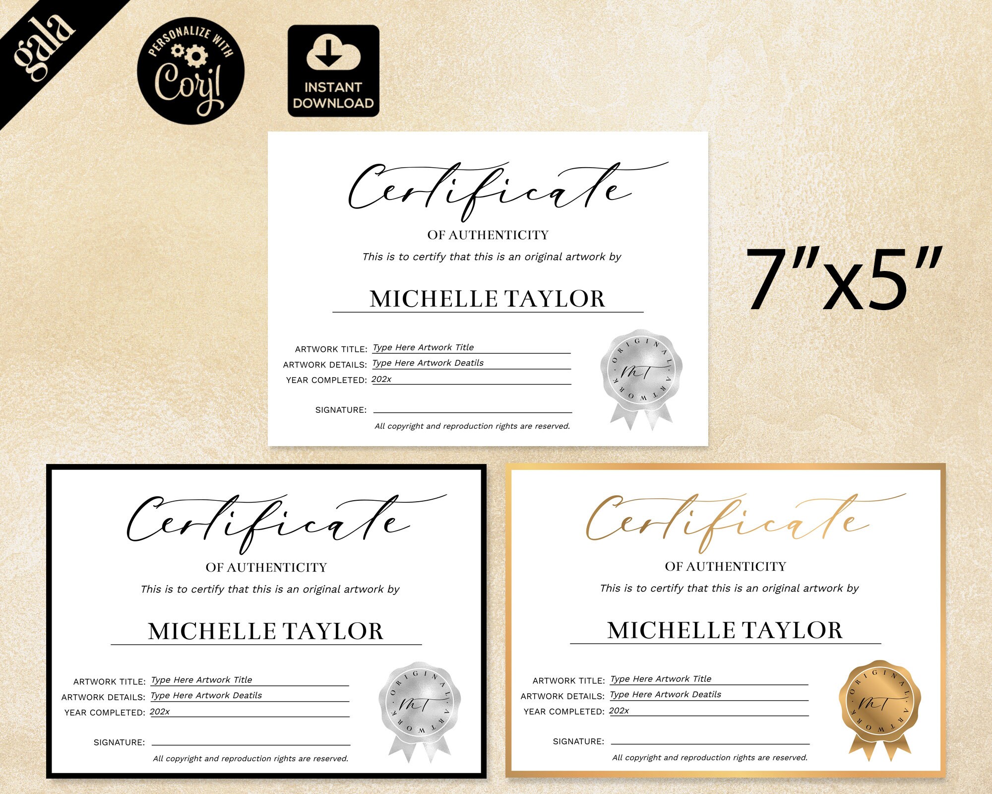 Photography Certificate Of Authenticity Template