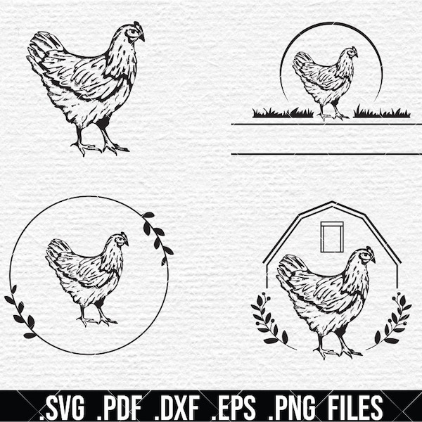 Chicken Egg Farm SVG, Hen Silhouette, Organic Egg, Farmhouse Chicken Barn, Egg Carton SVG, Egg Stamp SVG 028