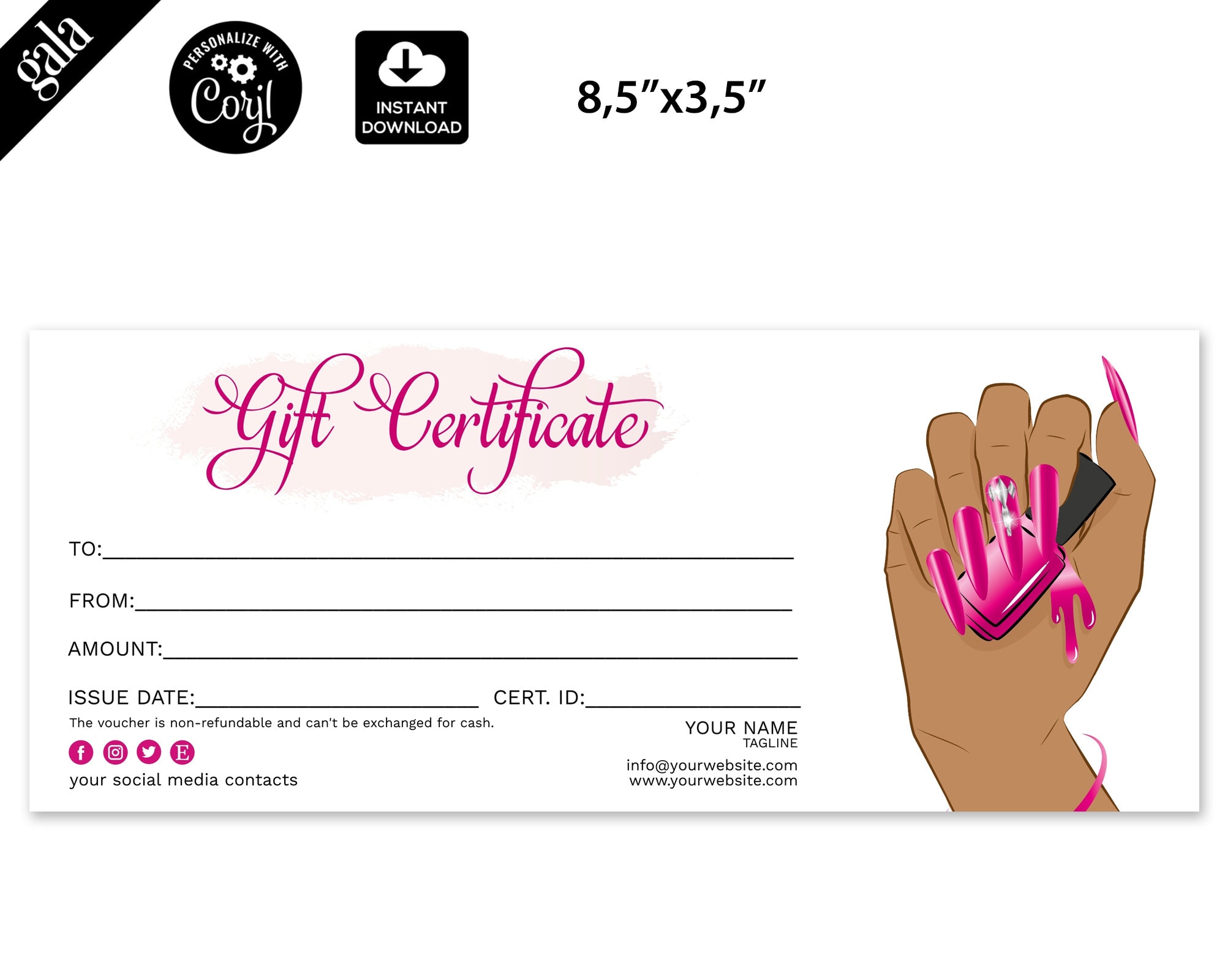 Nail Salon Gift Certificate Template Free Printable