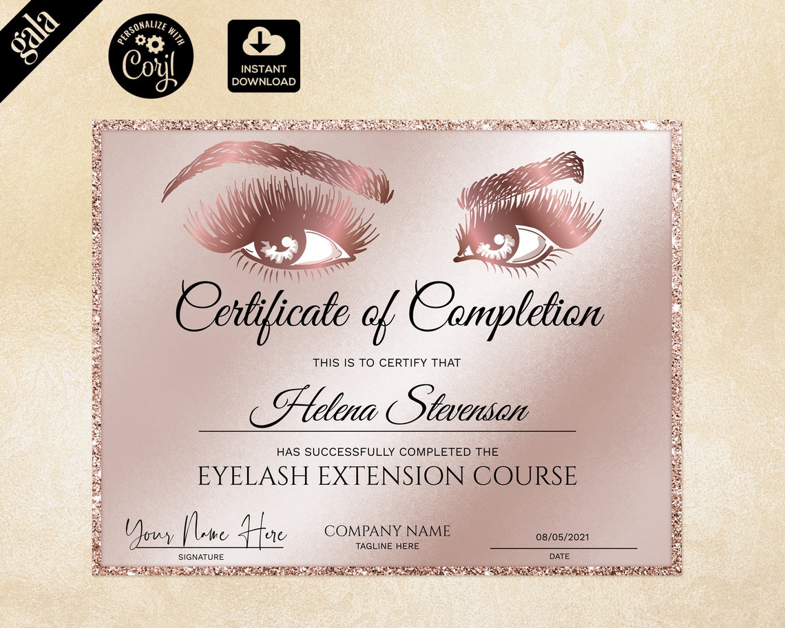 Lash Certificate Template Lash Certificate Template