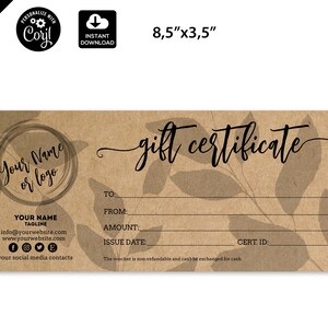 Gift Certificate Template Craft Paper 020 - Etsy