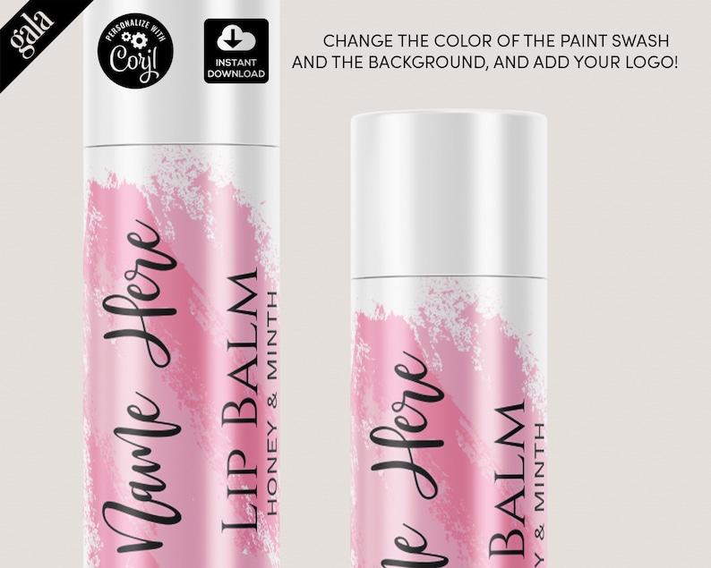 Labels Paper Party Supplies Editable Lip Balm Label Templates Diy Product Label Lip Balm Labels Template Editable Label Watercolor 011 Lip Gloss Label Design