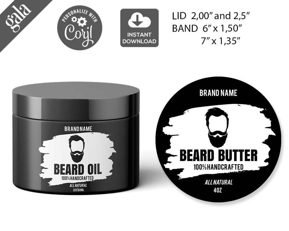 Wrap Around Label Template Beard Balm Product Template Beard - Etsy