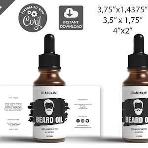 Beard Oil Label Template, Beard Oil Label Design, 005