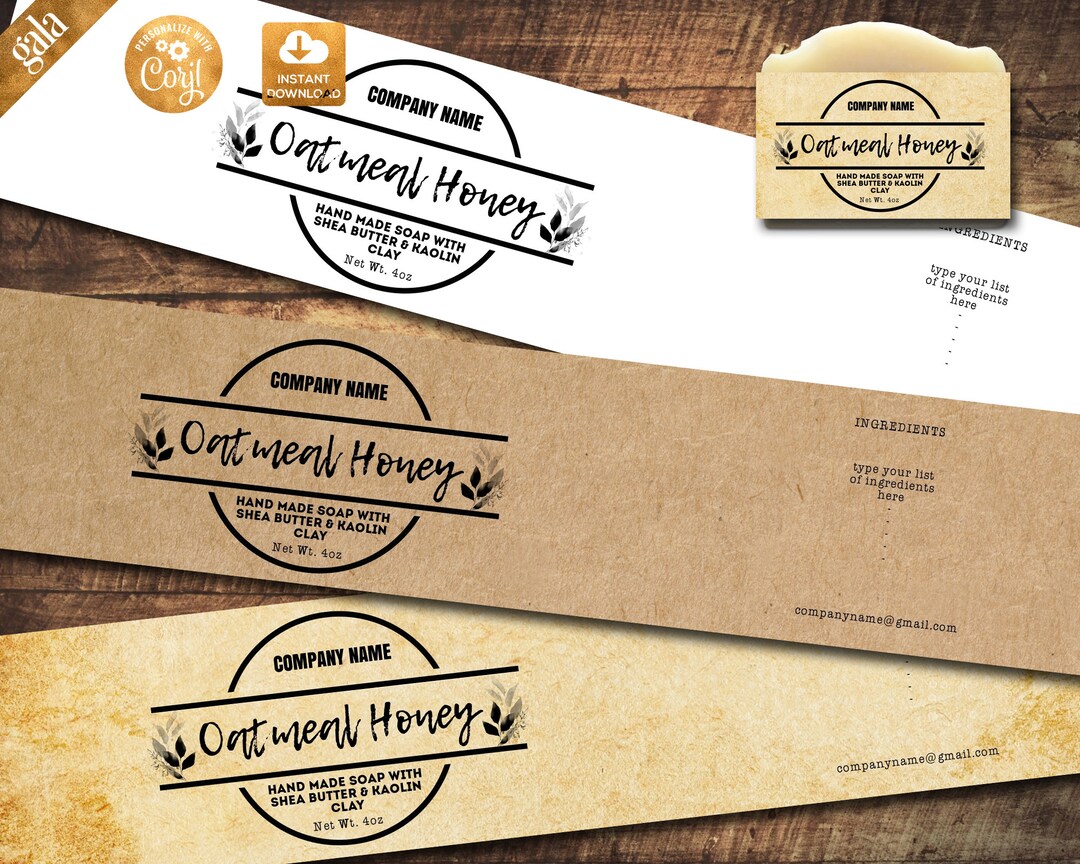 Rustic Soap Label Template: Vintage Kraft, Editable DIY (digital ...