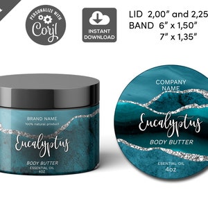 Wrap-Around-Körperbutter-Etikett, Körperbutter-Etikett, Kerzenglas-Etikett, Körperproduktetikett, Lotionen, Kreisdeckelglas-Etikett, Silber 013c