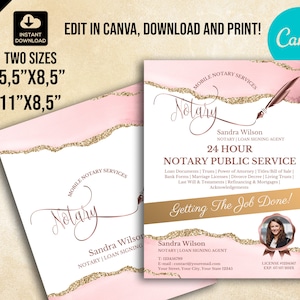 Printable Notary Flyer, Signing Agent Flyer, Mobile Notary Services, Notary Marketing, Notary Logo  002
