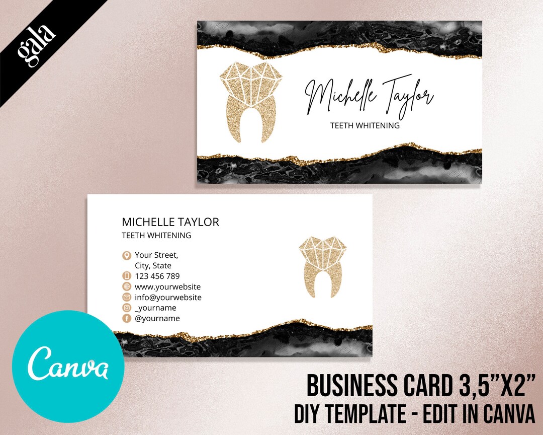 Teeth Whitening Business Cards, Dentist Logo, Teeth Whitening Logo
