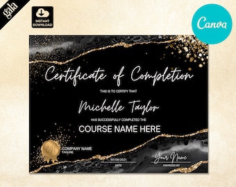 Certificate of Completion, Training Certificate Template,  Lashes beauty Certificate, Certificate of Appreciation, Makeup Certificate CAN005