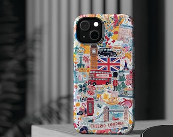 London England Coquette Collage Tough Magsafe Cute Phone Cases for Iphone | iPhone 17 Pro Max Case, Iphone 16, Iphone 15 14 13 12 11 10 9