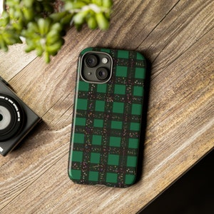Cute Phone Cases for Iphone | Green Holidays Checkers, Compatible with iPhone 15, iPhone 15 Pro, Iphone 14, Iphone 14 Pro Max, Iphone 13