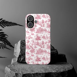 Schlanke Rosa Vintage Französische Toile Handyhüllen für Iphone 16 Pro Max | iPhone 15 Hülle | iPhone 15 Pro Max Hülle, Iphone 14, Iphone 14 Pro