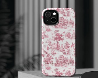 Magsafe French Toile Personalized Initial Custom Gift Cute Phone Cases for Iphone 16 Pro Max | iPhone 15, Pro Max Case, Iphone 14, 13, 12,