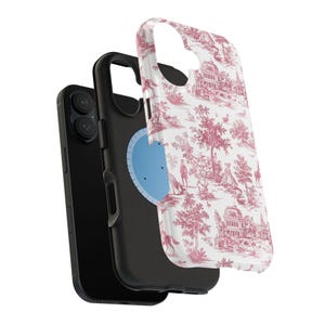 French Pink Toile Magsafe Cute Phone Case for Iphone Gift for Her, iPhone 16 Case | iPhone 15 Pro Max Case, Iphone 14, Iphone 14 Pro Max, Iphone 13, Iphone 12 - Studio40ParkLane