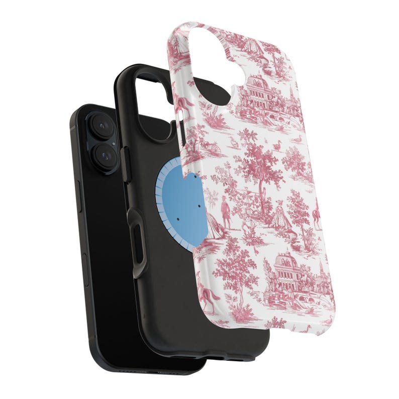 French Pink Toile Magsafe Cute Phone Case for Iphone Gift for Her, iPhone 16 Case | iPhone 15 Pro Max Case, Iphone 14, Iphone 14 Pro Max, Iphone 13, Iphone 12 - Studio40ParkLane
