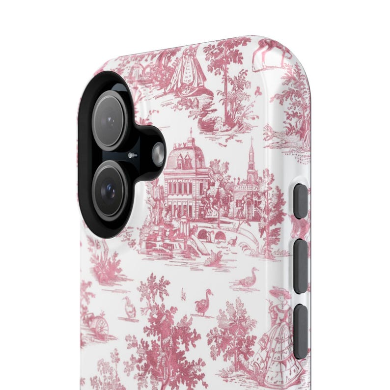 French Pink Toile Magsafe Cute Phone Case for Iphone Gift for Her, iPhone 16 Case | iPhone 15 Pro Max Case, Iphone 14, Iphone 14 Pro Max, Iphone 13, Iphone 12 - Studio40ParkLane
