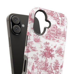 French Pink Toile Magsafe Cute Phone Case for Iphone Gift for Her, iPhone 16 Case | iPhone 15 Pro Max Case, Iphone 14, Iphone 14 Pro Max, Iphone 13, Iphone 12 - Studio40ParkLane