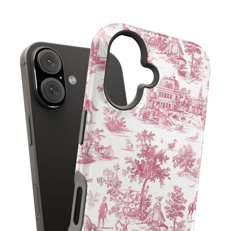French Pink Toile Magsafe Cute Phone Case for Iphone Gift for Her, iPhone 16 Case | iPhone 15 Pro Max Case, Iphone 14, Iphone 14 Pro Max, Iphone 13, Iphone 12 - Studio40ParkLane