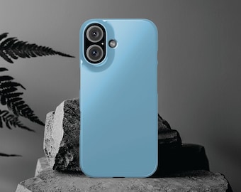 Slim Light Baby Blue Gift for Her Aesthetic Cute Phone Case for Iphone 16 - | iPhone 15 Pro Max Case | iPhone 14 Case 13 12 11 10 9 8 7