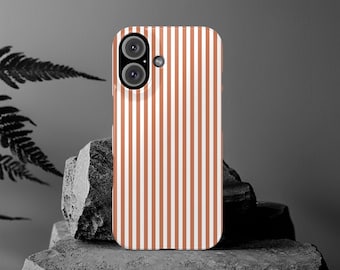 Slim Red Winter Peach Striped Cute Phone Case for Iphone 16 - | iPhone 15 Pro Max Case | iPhone 14 Case 13 12 11 10 9 8 7 X XS Gift for Her