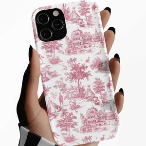 French Pink Toile Magsafe Cute Phone Case for Iphone Gift for Her, iPhone 16 Case | iPhone 15 Pro Max Case, Iphone 14, Iphone 14 Pro Max, Iphone 13, Iphone 12 - Studio40ParkLane