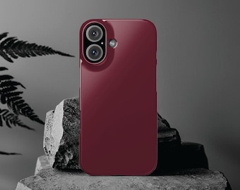 Slim Burgundy Maroon Gift for Her Aesthetic Cute Phone Case for Iphone 16 - | iPhone 15 Pro Max Case | iPhone 14 Case 13 12 11 10 9 8 7