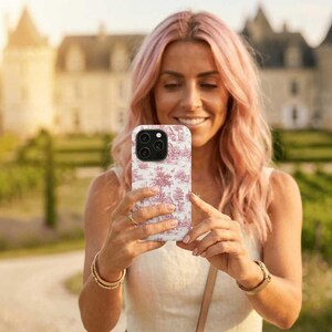 French Pink Toile Magsafe Cute Phone Case for Iphone Gift for Her, iPhone 16 Case | iPhone 15 Pro Max Case, Iphone 14, Iphone 14 Pro Max, Iphone 13, Iphone 12 - Studio40ParkLane