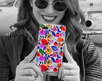 Premium Tough Summer Fruit Collage Gift for Her Cute Phone Cases for Samsung and Iphone, 16, 15, 14, S24, S23, S22, S21, S20, Plus, Ultra,