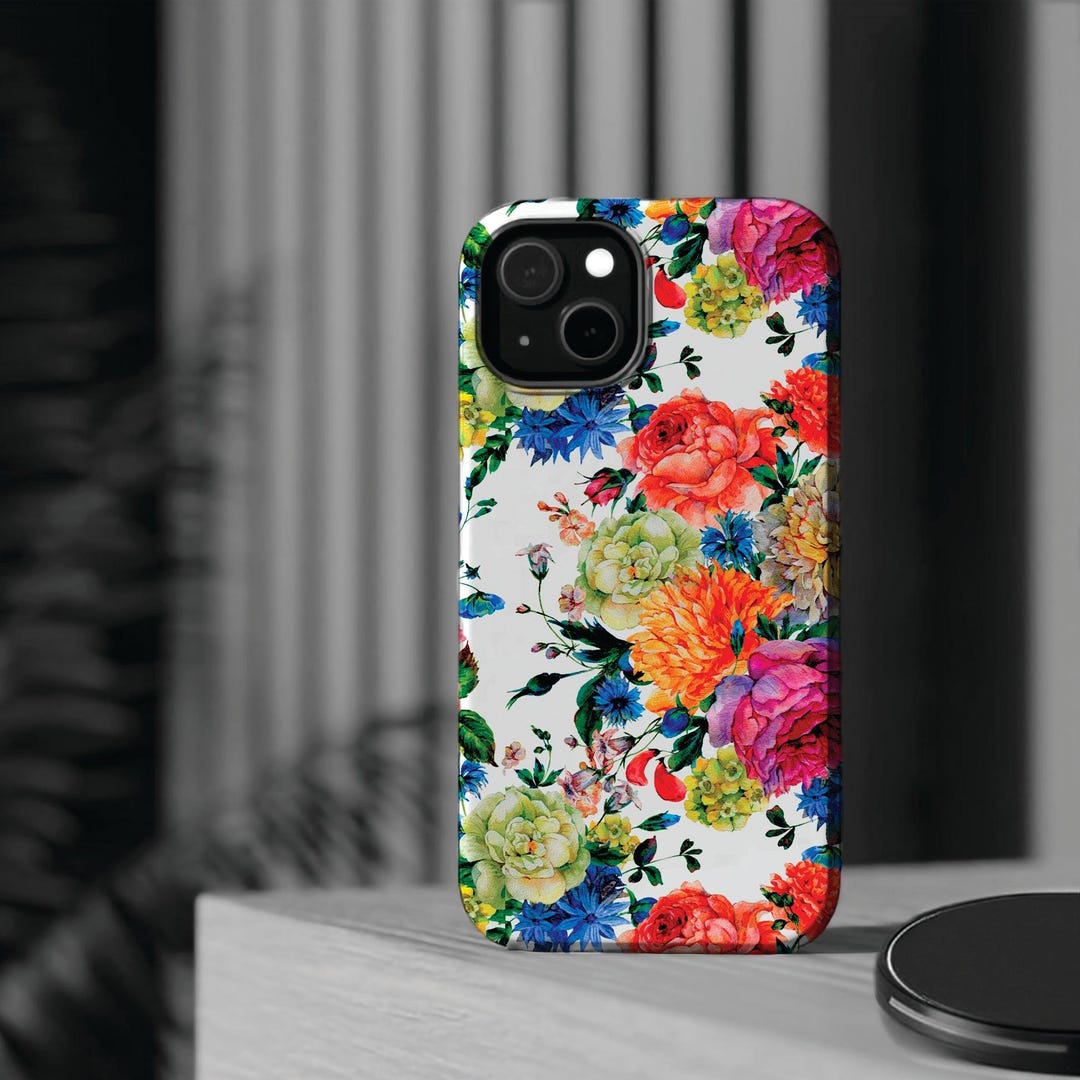 Spring Loaded Phone Case Spring Flowers Magsafe Cute Phone Case for iPhone Gift for Her, iPhone ...