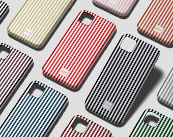 Striped Initials Custom Phone Case: iPhone, Galaxy, Pixel