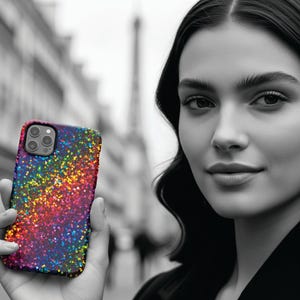Muted Non-Glitter Color Composition Cute Premium Tough Phone Case - For iPhone 17 Pro Max iPhone 16 Pro iPhone Iphone 15 Plus 14 Pro 13 12
