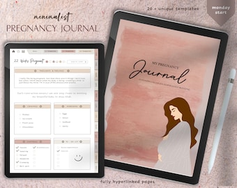Planejador de diário digital islâmico para gravidez - Presentes para mães grávidas Planejador de notas islâmicas minimalista e moderno