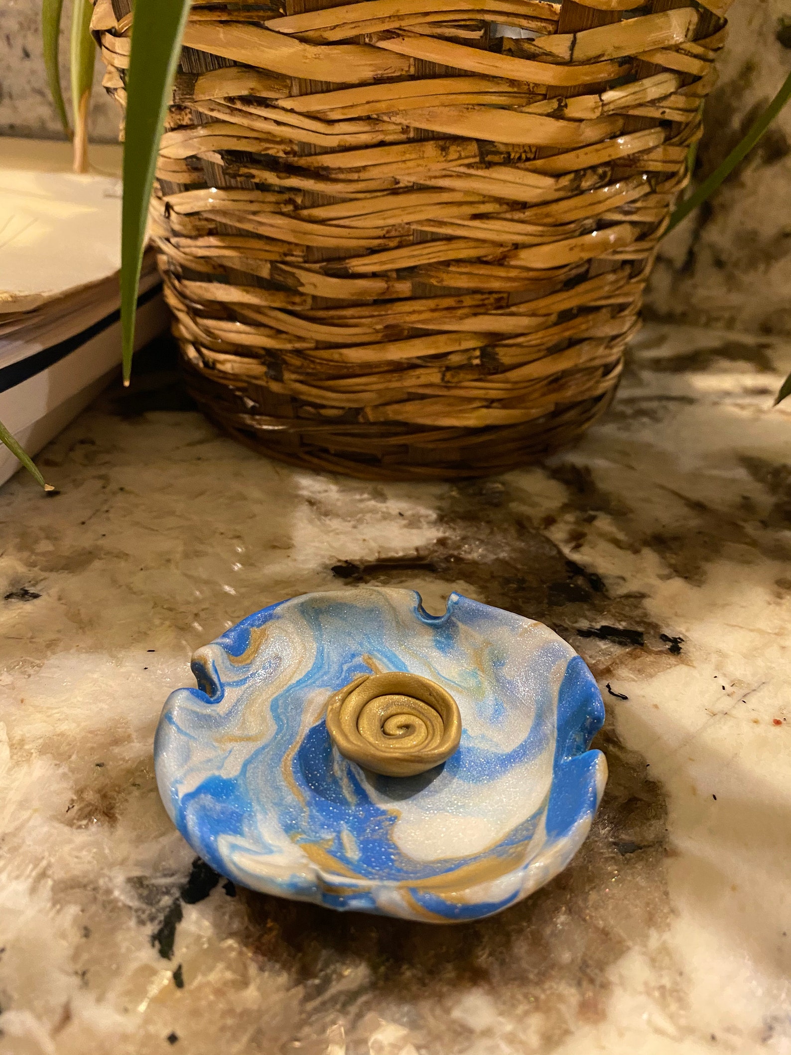 Golden galaxy polymer clay ashtray Etsy