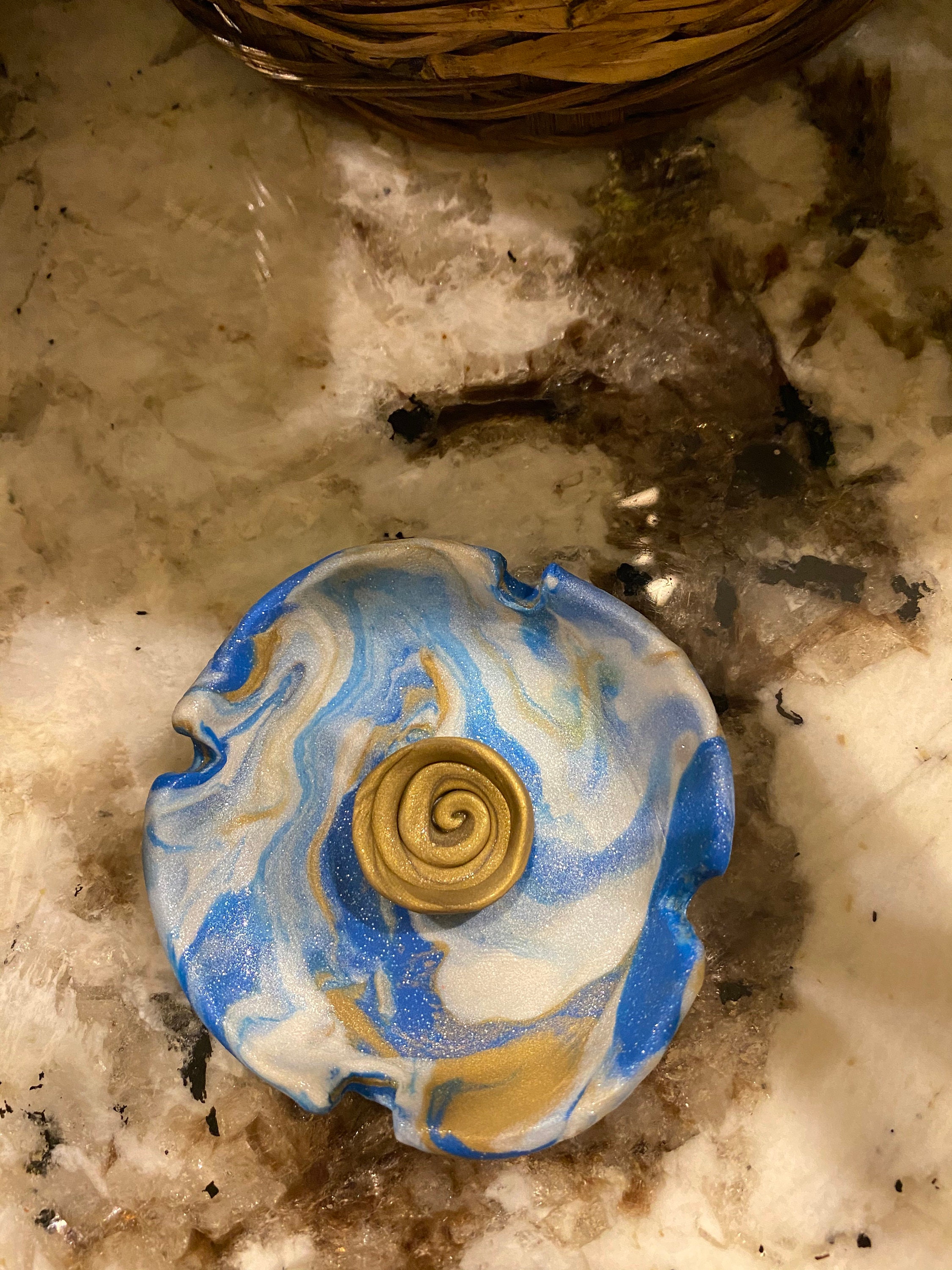 Golden galaxy polymer clay ashtray Etsy